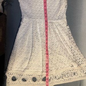 Sequin hearts white lace dress (size 3)